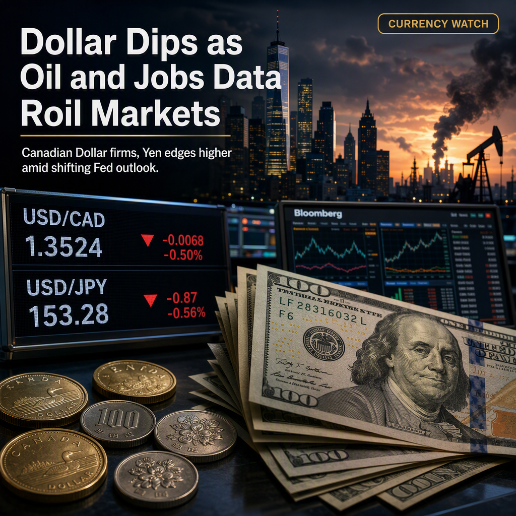 US Dollar Weakens as Oil and Employment Data Drive Currency Moves; Canadian Dollar Firms, Japanese Yen Edges Higher