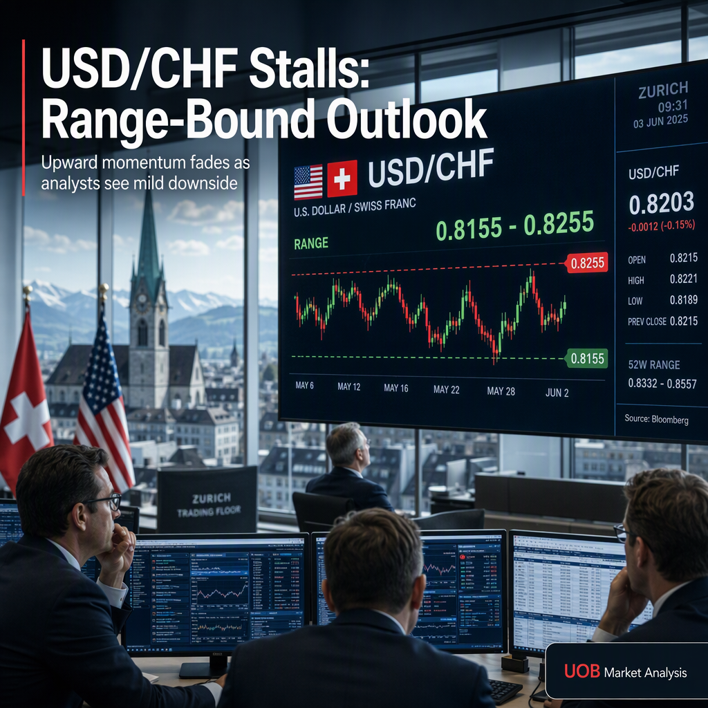 USD/CHF Enters Range-Bound Phase as Upward Momentum Fades, Says UOB