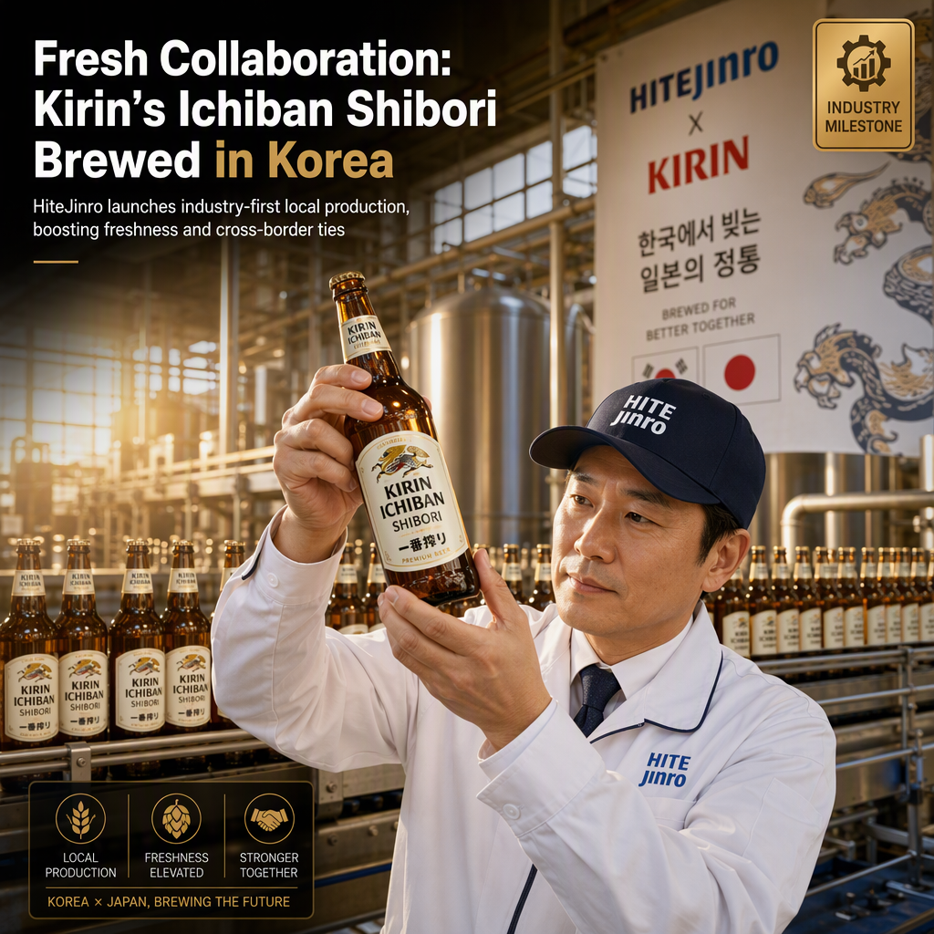 HiteJinro to Locally Produce Kirin's Ichiban Shibori Beer in South Korea, Marking Industry First