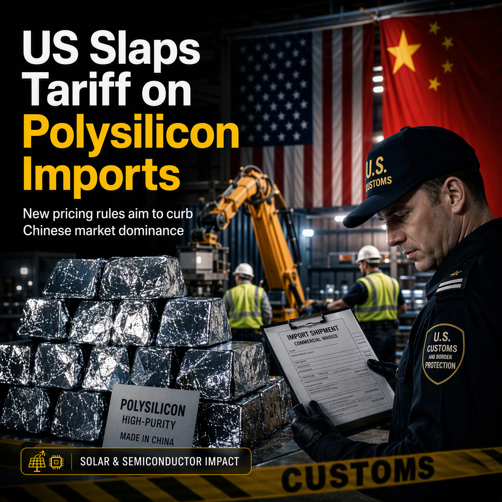 US Imposes 15% Tariff and Minimum Price on Polysilicon Imports to Counter Chinese Dominance