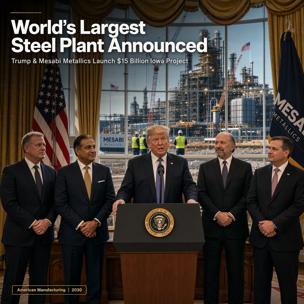 Trump, Mesabi Metallics Unveil $15 Billion Iowa Steel Plant, Poised to Be Largest in U.S. History