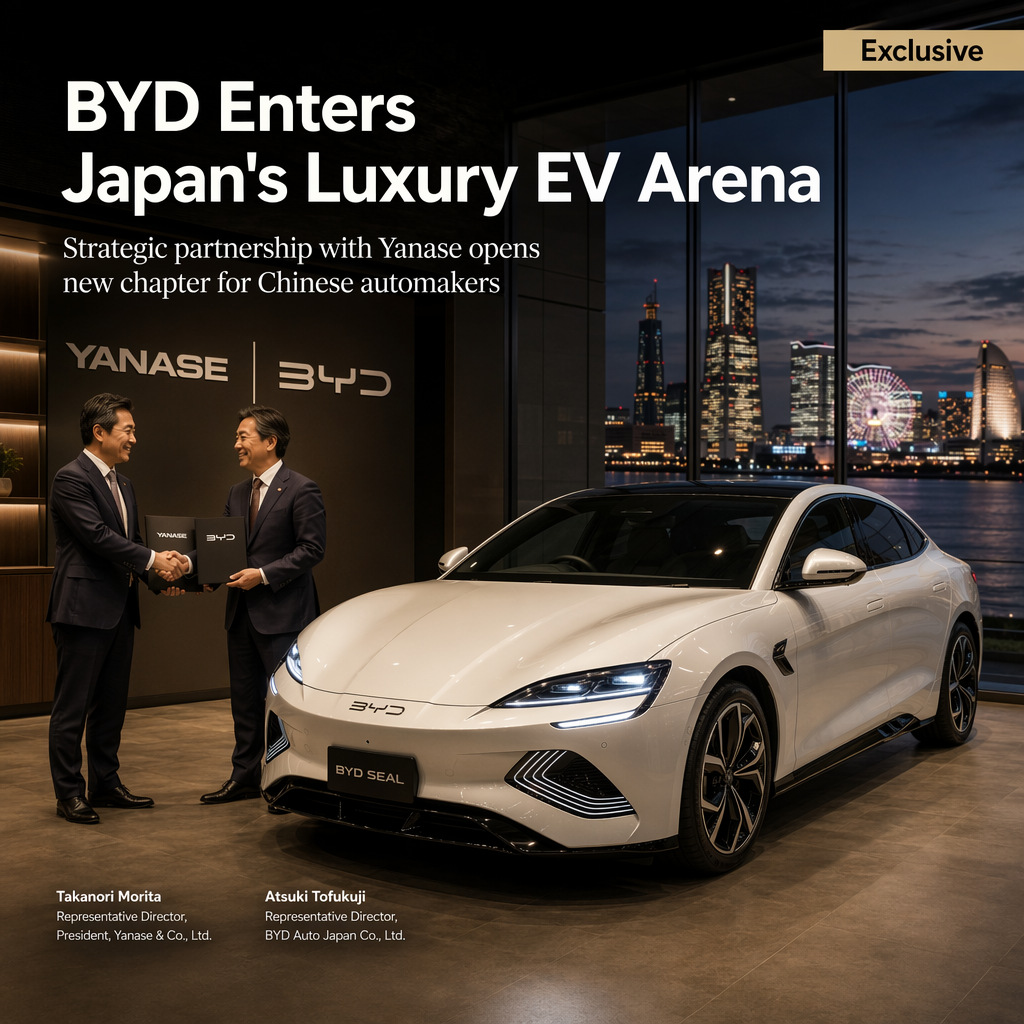 BYD Partners with Japan's Yanase to Boost Electric Vehicle Presence in Luxury Market