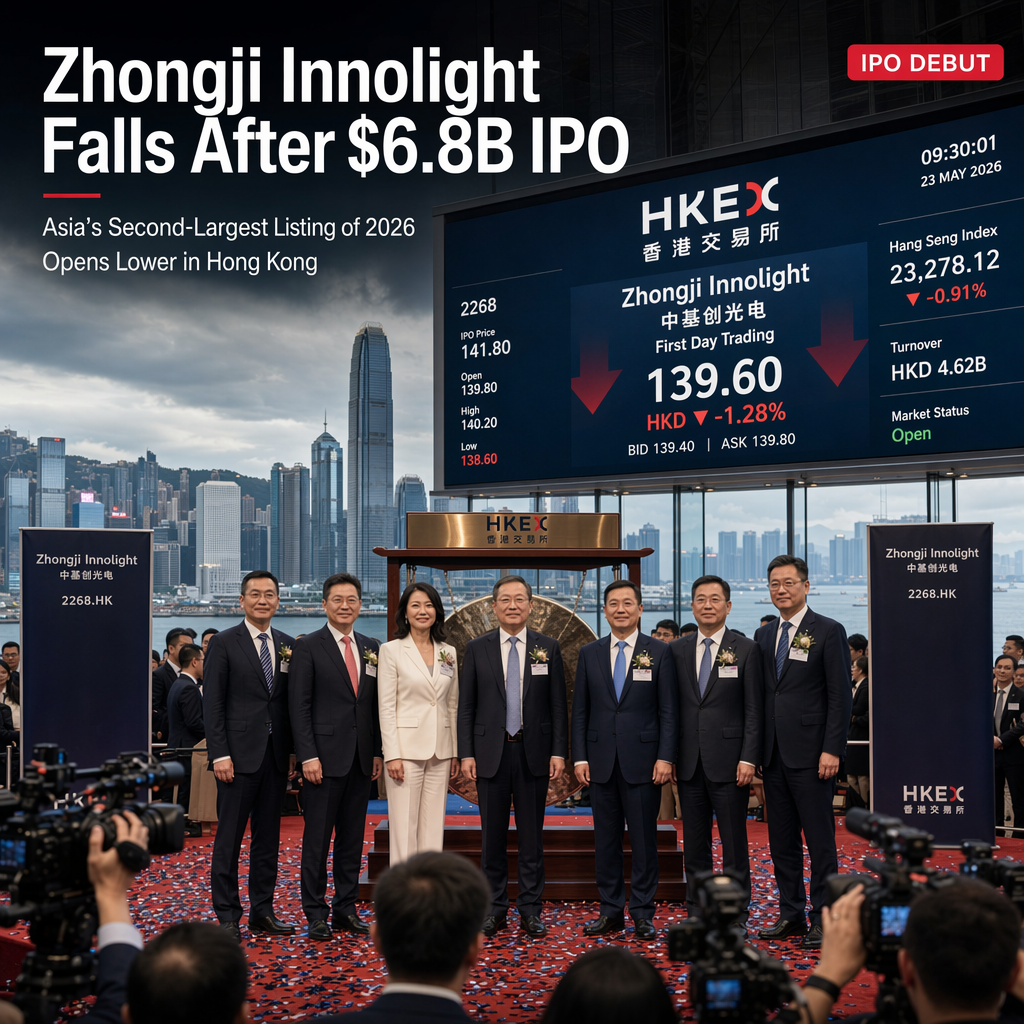 Zhongji Innolight Shares Fall After $6.8 Billion Hong Kong IPO, Asia's Second-Largest Listing of 2026