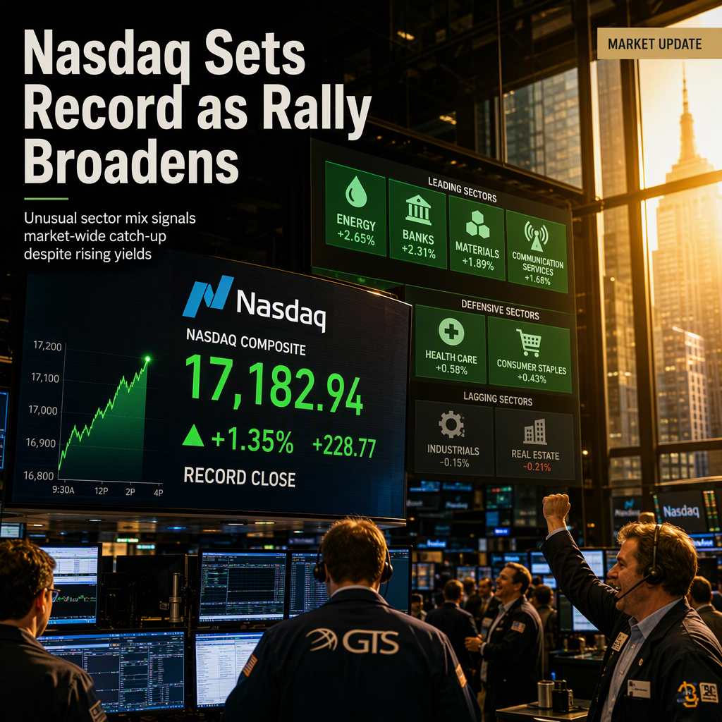 Nasdaq Hits Record High Amid Broad-Based Equity Rally Despite Rising Yields