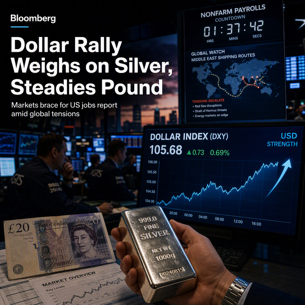US Dollar Strength Pressures Silver and Steadies Pound Ahead of Key Jobs Report