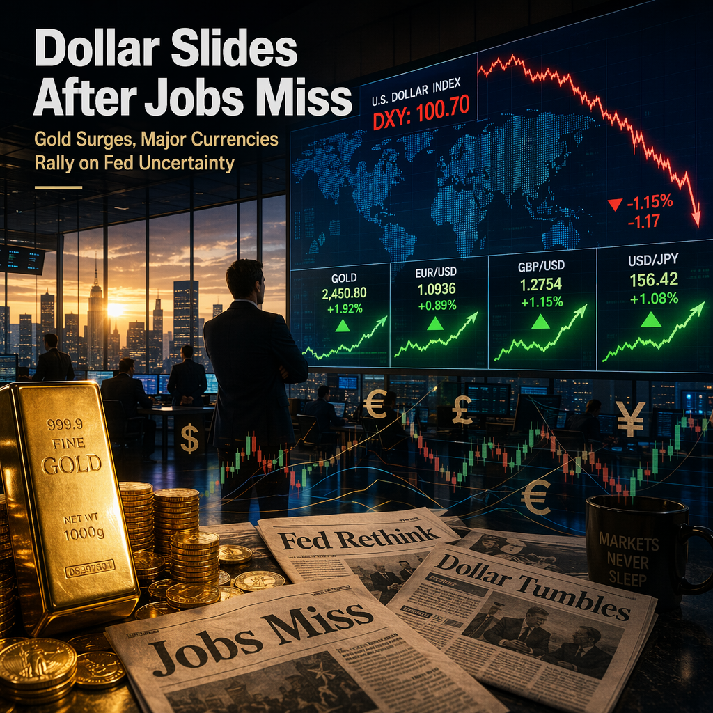 Weaker US Jobs Data Triggers Dollar Slide, Fuels Gold Rally and Lifts Major Currencies