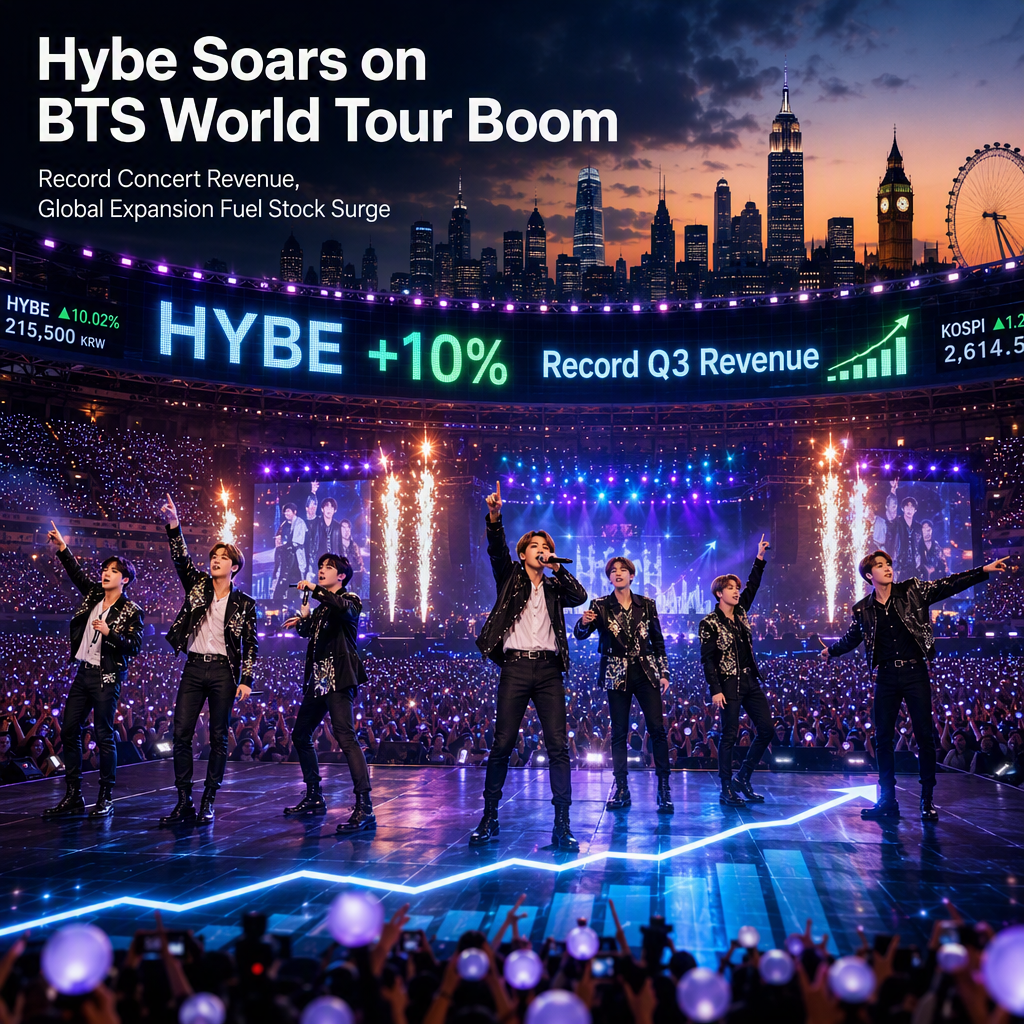Hybe Shares Surge 10% as BTS World Tour Drives Record Concert Revenue and International Growth