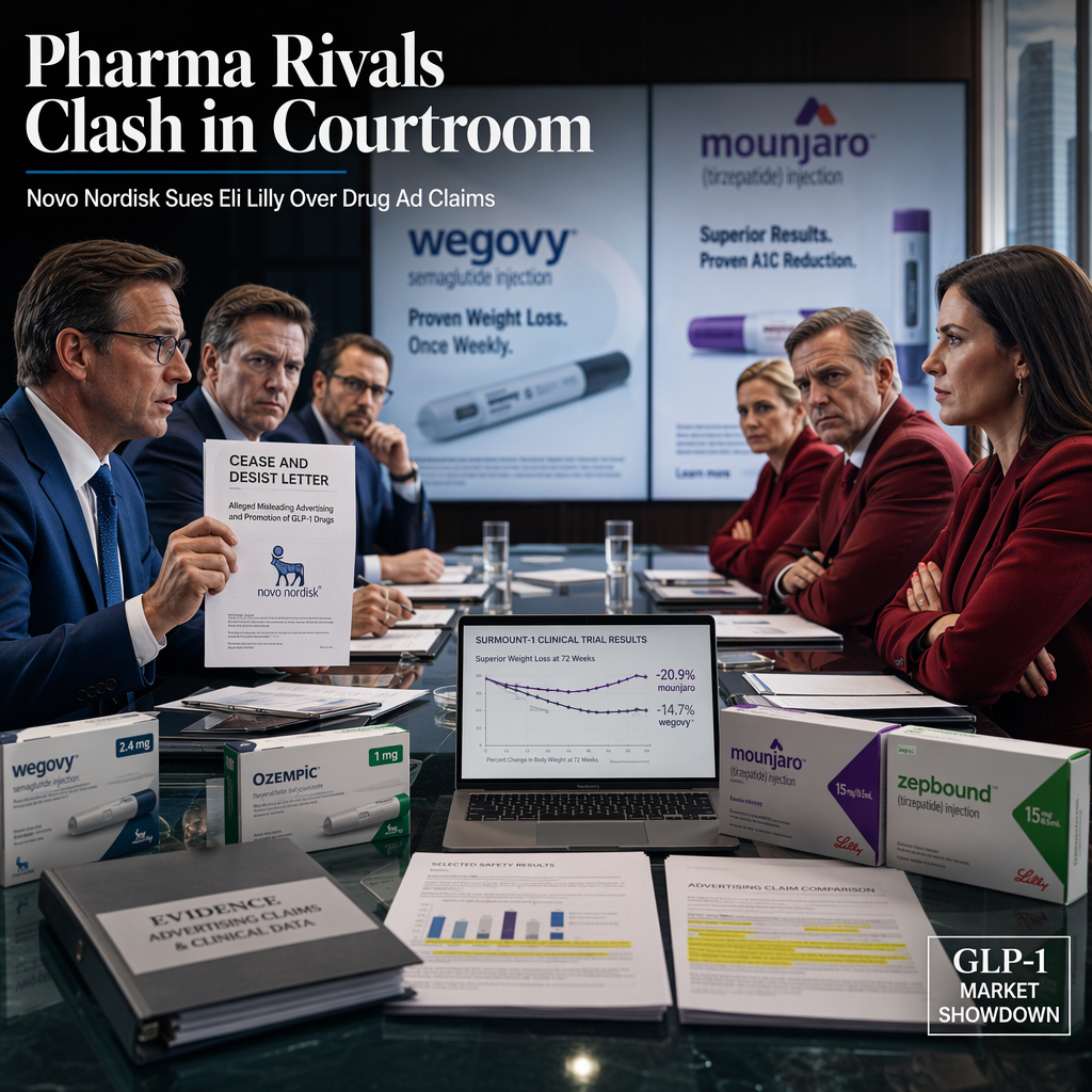 Novo Nordisk Sues Eli Lilly Over Alleged Misleading Advertising for GLP-1 Drugs