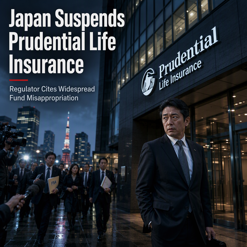 Japan's Financial Services Agency to Suspend Prudential Life Insurance Sales Over Fund Misappropriation