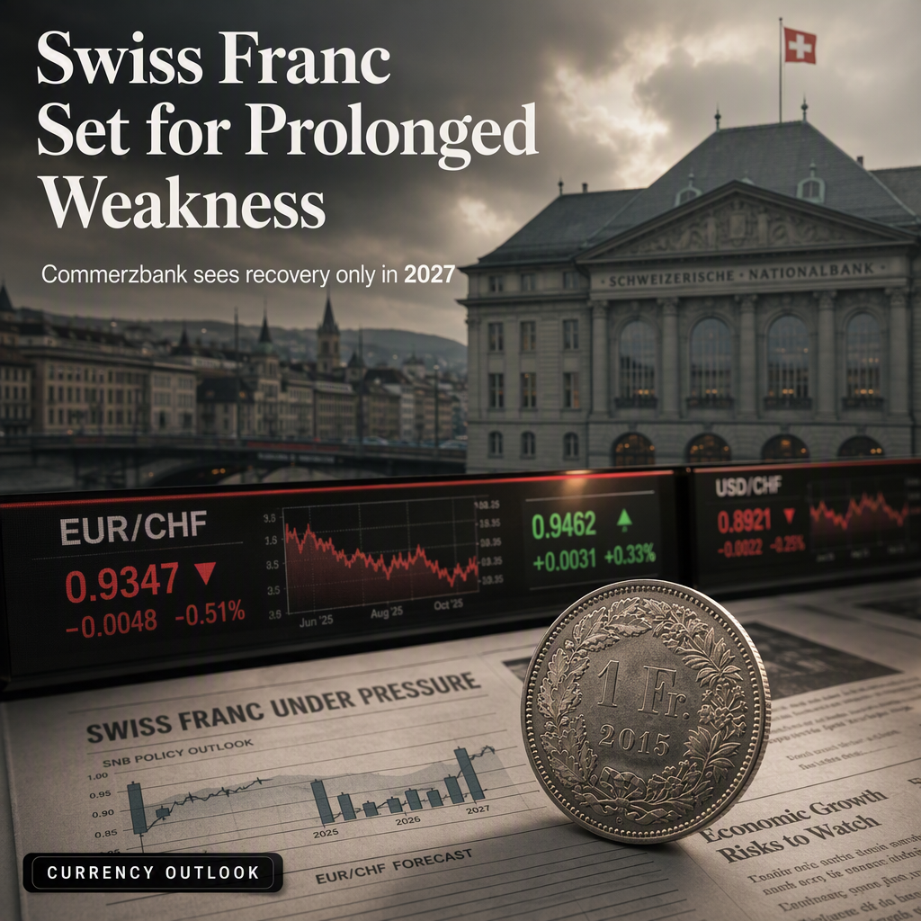 Commerzbank Sees Swiss Franc Weakness Persisting Through 2026, Recovery Expected in 2027