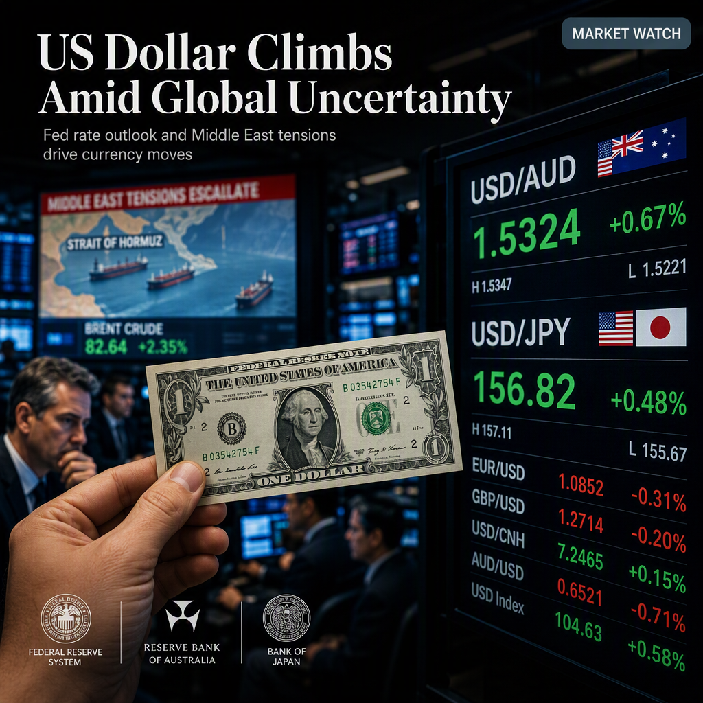 US Dollar Strengthens Against Australian Dollar and Japanese Yen Amid Fed Uncertainty and Geopolitical Tensions