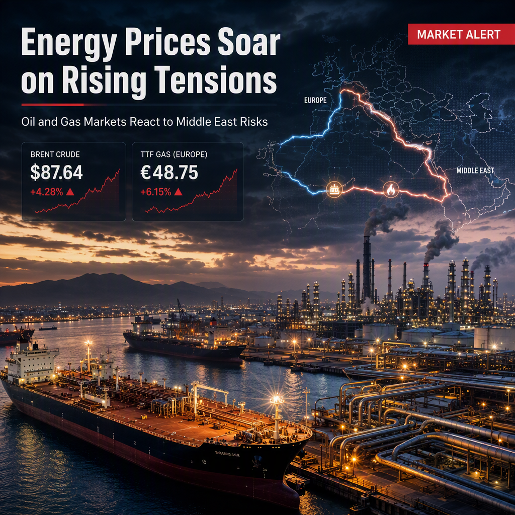 Oil and European Gas Prices Surge Amid Middle East Tensions and Diverging Supply Risks