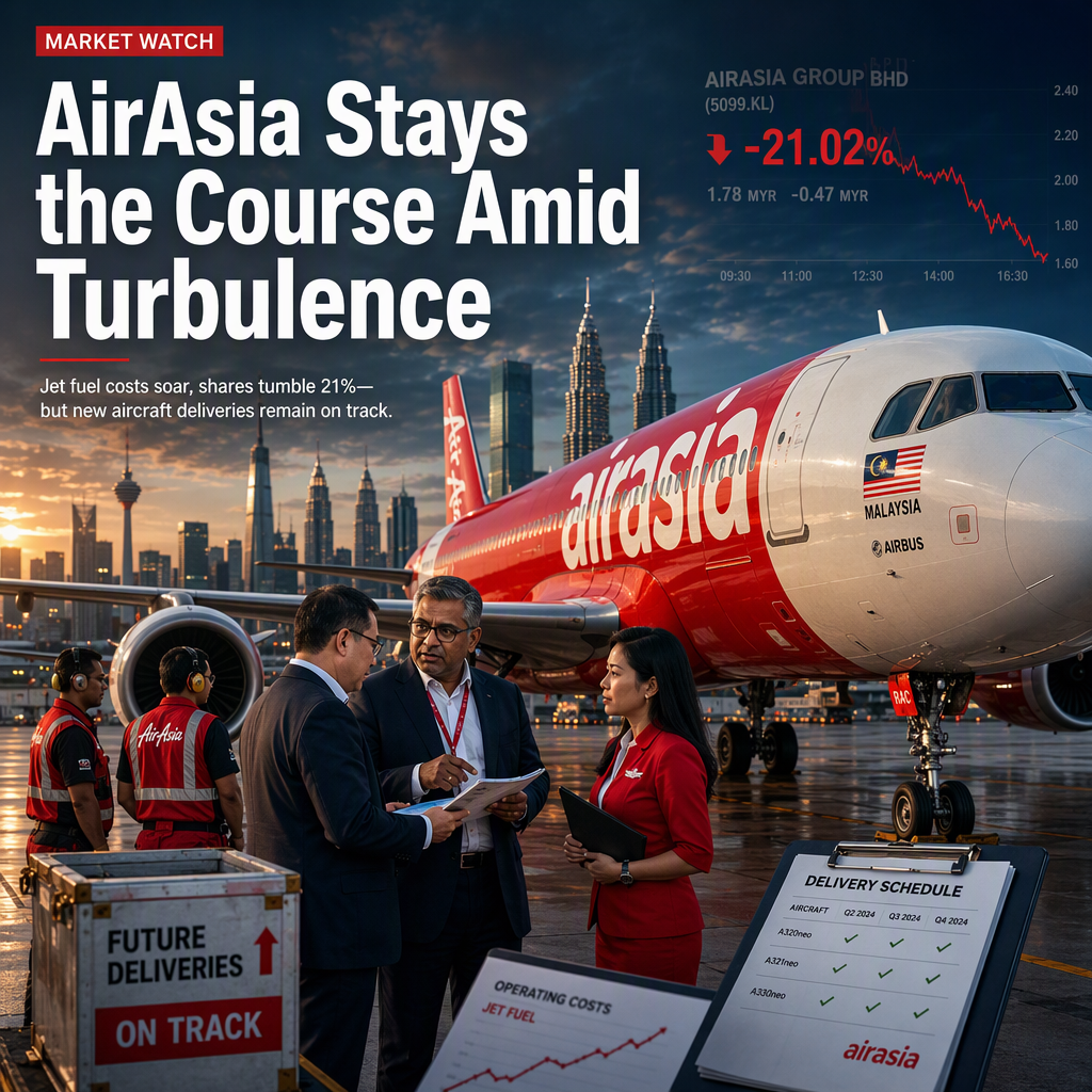 AirAsia Maintains Aircraft Delivery Schedule Amid Financial Strain and 21% Share Price Drop