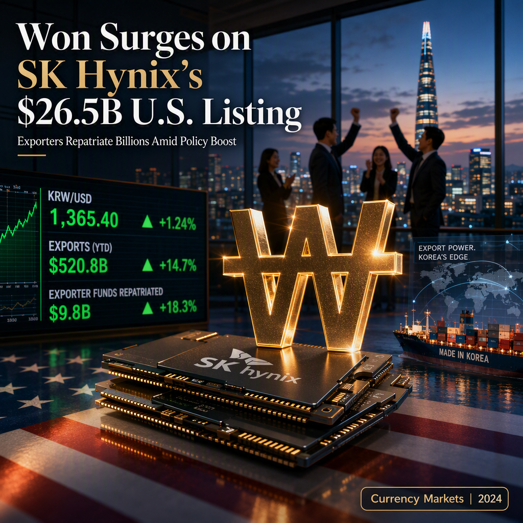 South Korean Won Strengthens on SK Hynix's $26.5B US Listing and Exporter Fund Repatriation