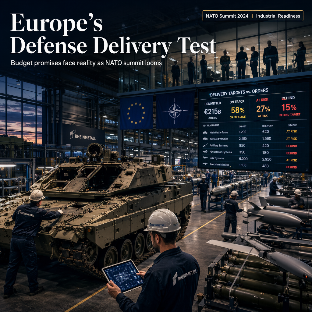 Europe’s Defense Sector Faces Scrutiny as Spending Shifts to Delivery Amid NATO Pressure