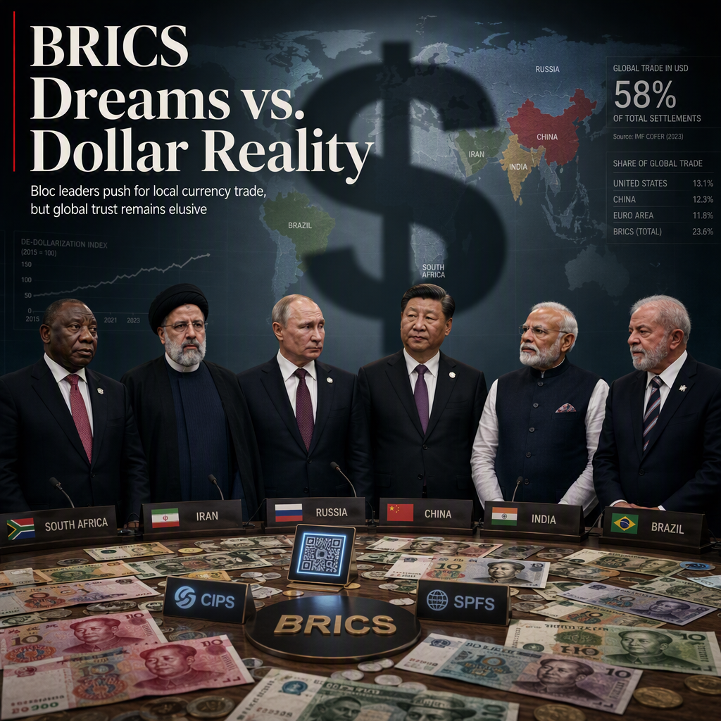 BRICS Leaders Push for De-Dollarization but Face Major Structural Hurdles