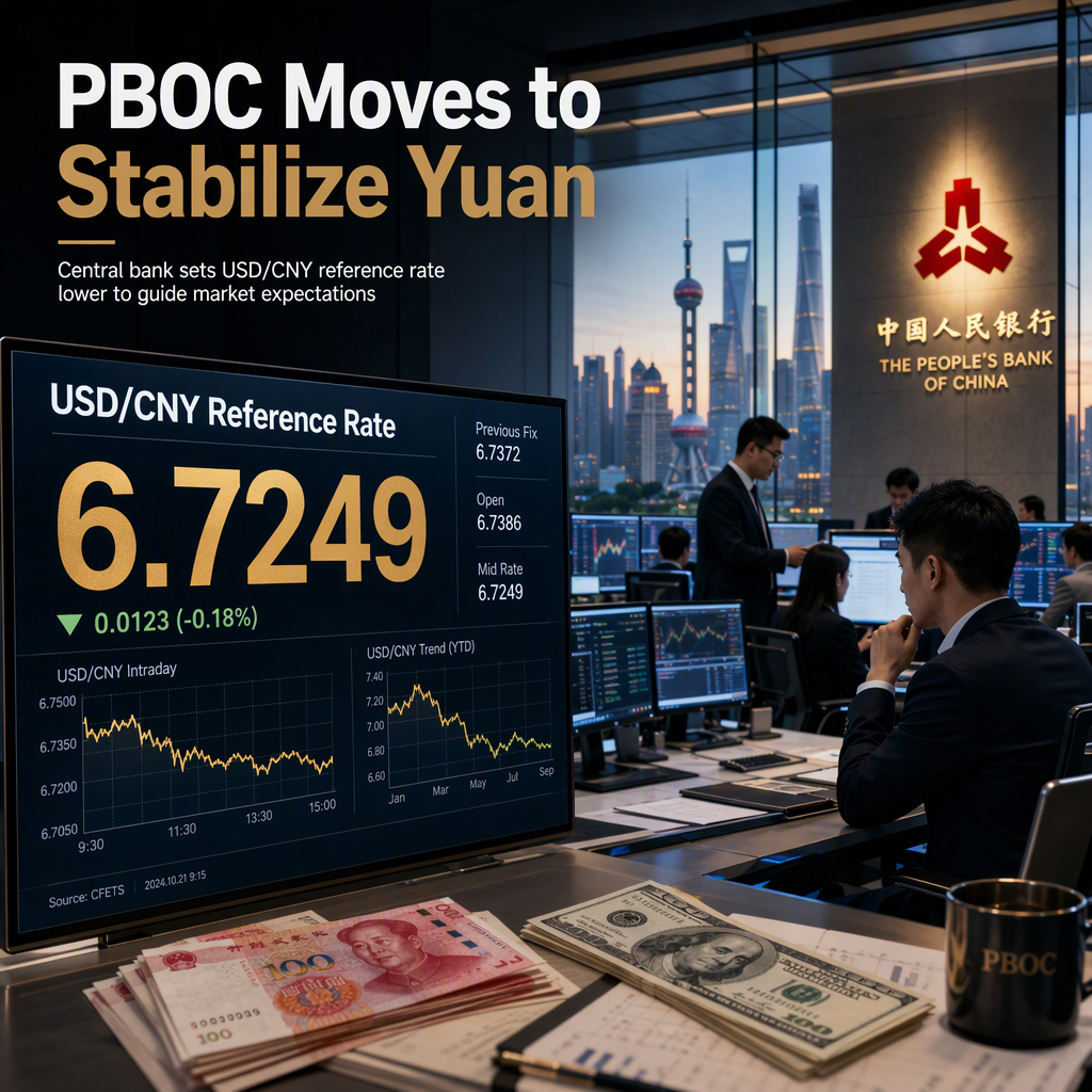 PBOC Sets USD/CNY Reference Rate Lower Amid Market Expectations