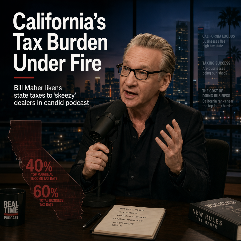 Bill Maher Criticizes California's High Tax Burden on Businesses in Podcast Remarks