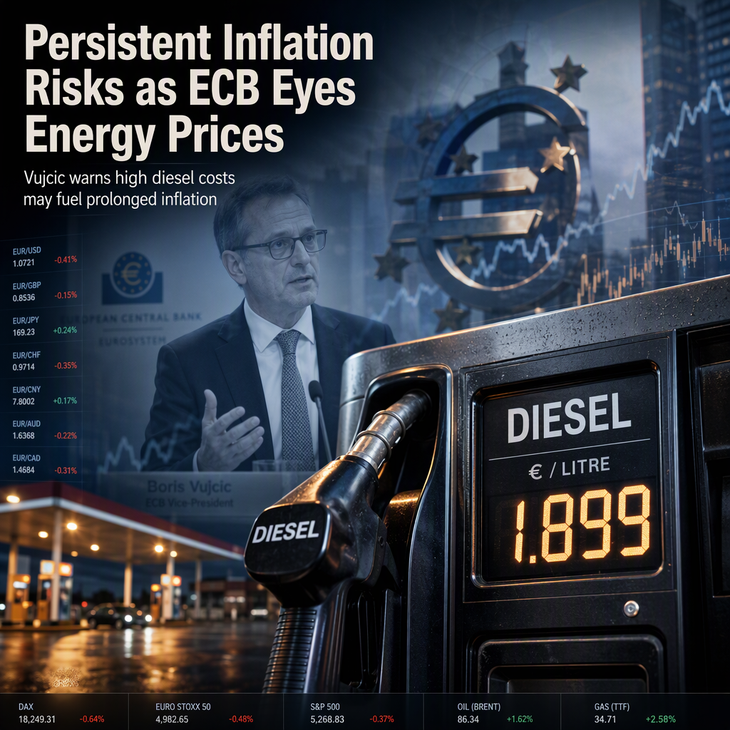ECB’s Vujcic Flags Prolonged Energy Price Risks, Warns of Persistent Inflation