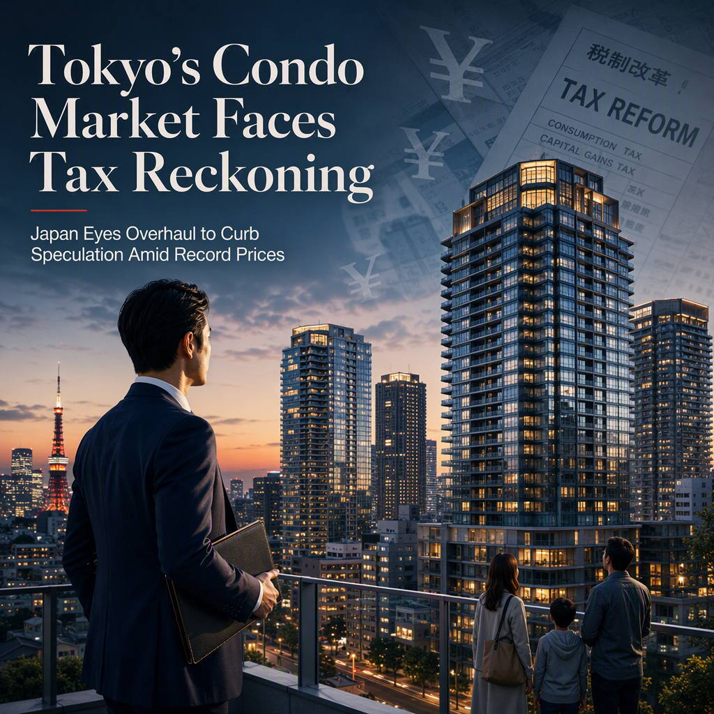 Japan Considers Condo Sale Tax Overhaul to Curb Speculation Amid Record Tokyo Prices