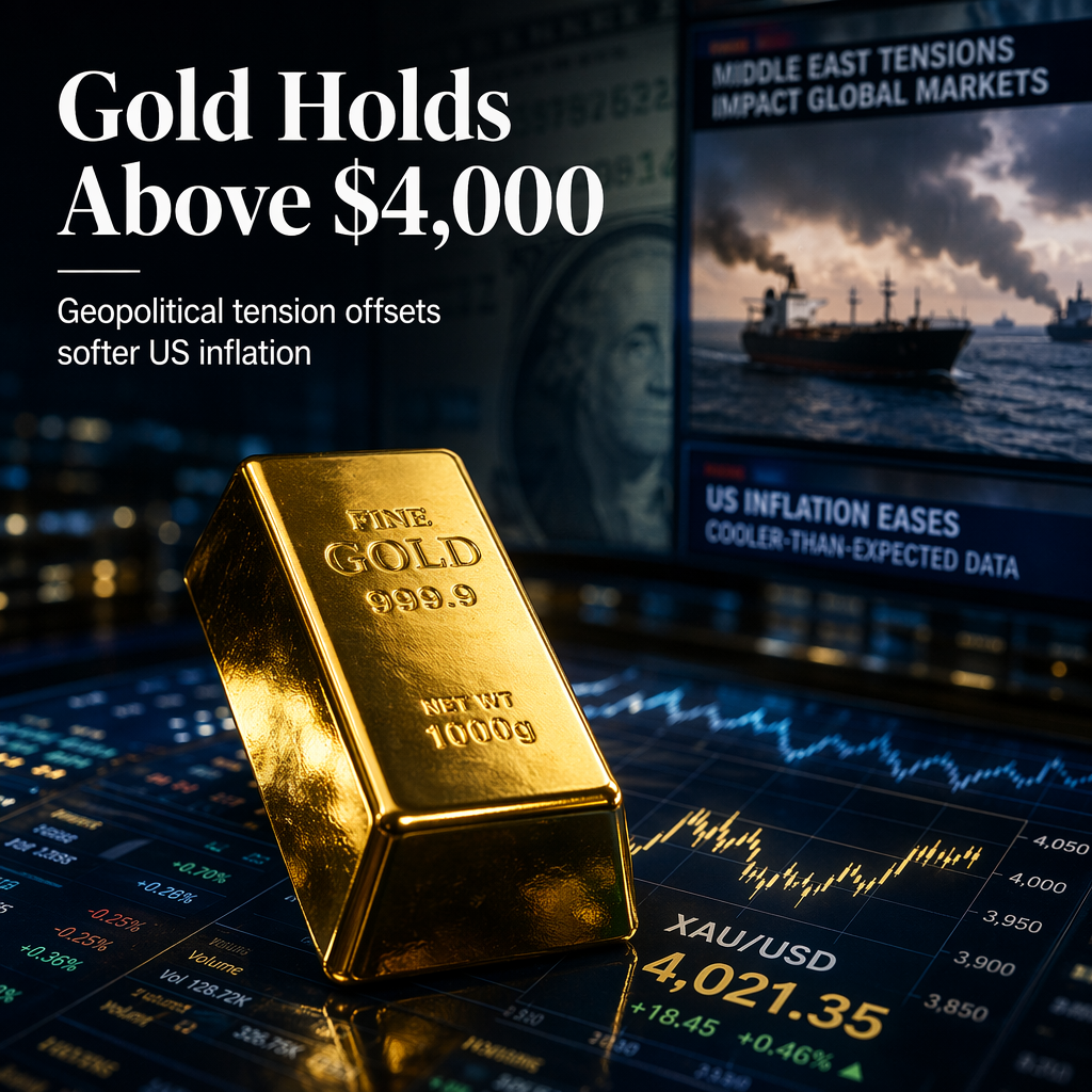 Gold Holds Above $4,000 as Geopolitical Tensions Offset Softer US Inflation Data