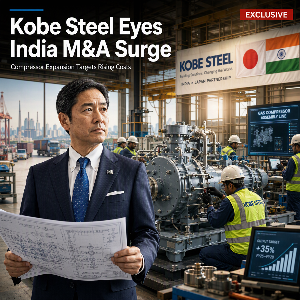 Kobe Steel Targets India M&A to Boost Compressor Output Amid Rising Costs