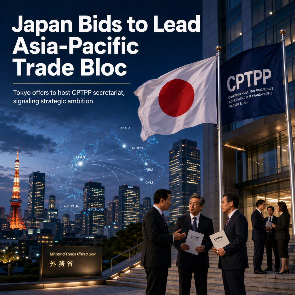 Japan Offers to Host CPTPP Secretariat, Signaling Leadership in Asia-Pacific Trade Bloc