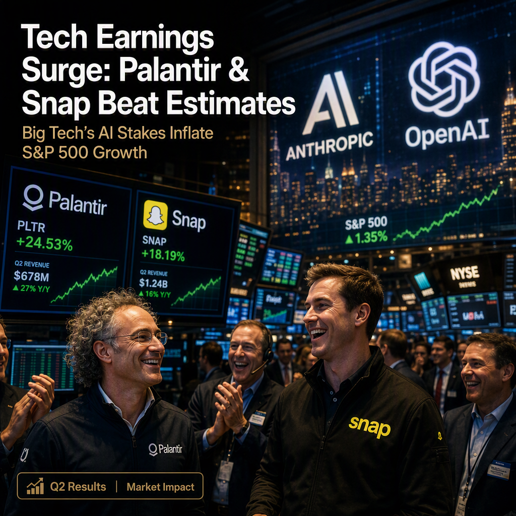 Tech Earnings Surge: Palantir and Snap Beat Estimates as Big Tech's AI Stakes Inflate S&P 500 Growth