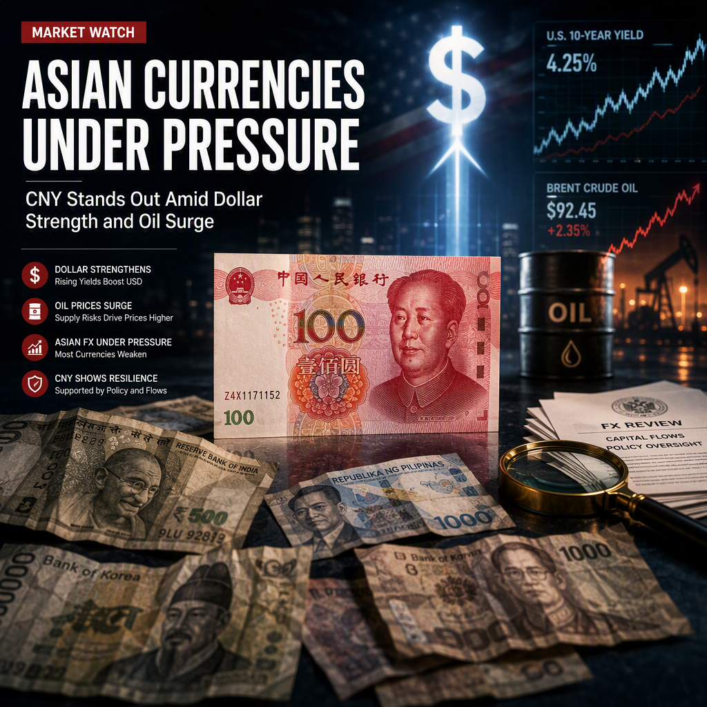 Stronger US Dollar and Rising Oil Prices Pressure Asian Currencies; CNY Remains Resilient Amid Official Scrutiny