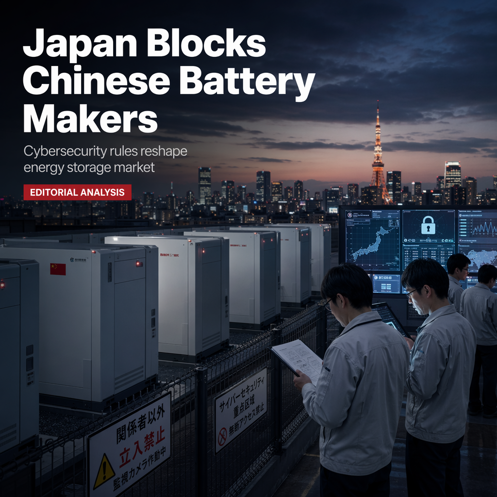 Chinese Storage Battery Makers Face Exclusion from Japan Amid Cybersecurity Certification Hurdle