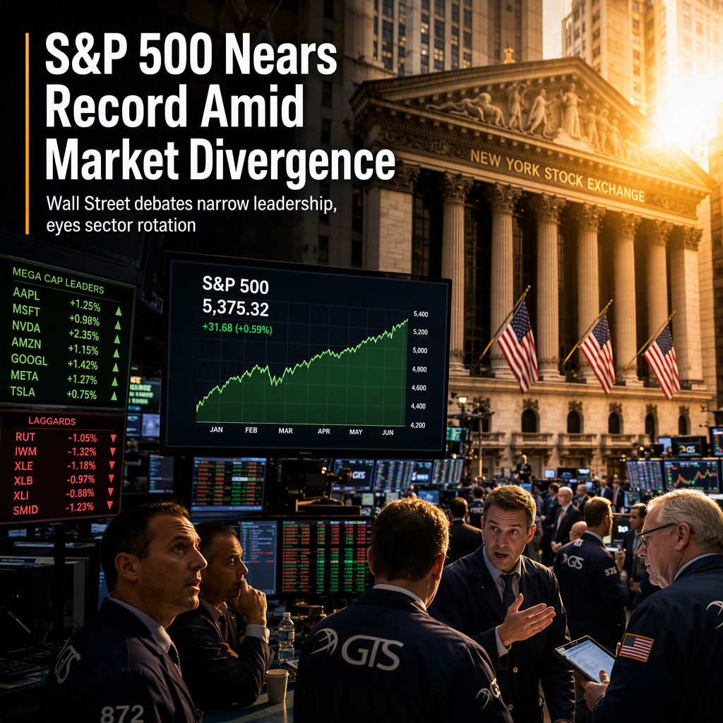 Wall Street Eyes Market Breadth as S&P 500 Nears Record High Amid Divergence