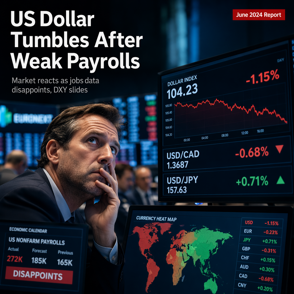 US Dollar Weakens Against Major Currencies Following Disappointing Nonfarm Payrolls Data