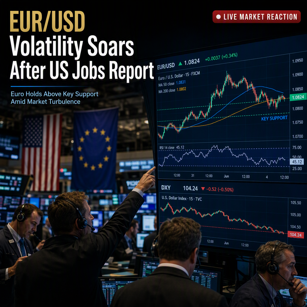 EUR/USD Volatility Surges After Strong US Jobs Report; Euro Holds Above Key Support