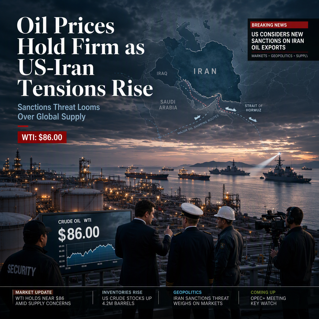 WTI Holds Near $86 as Iran Sanctions Threat Heightens Geopolitical Tensions Despite US Inventory Build