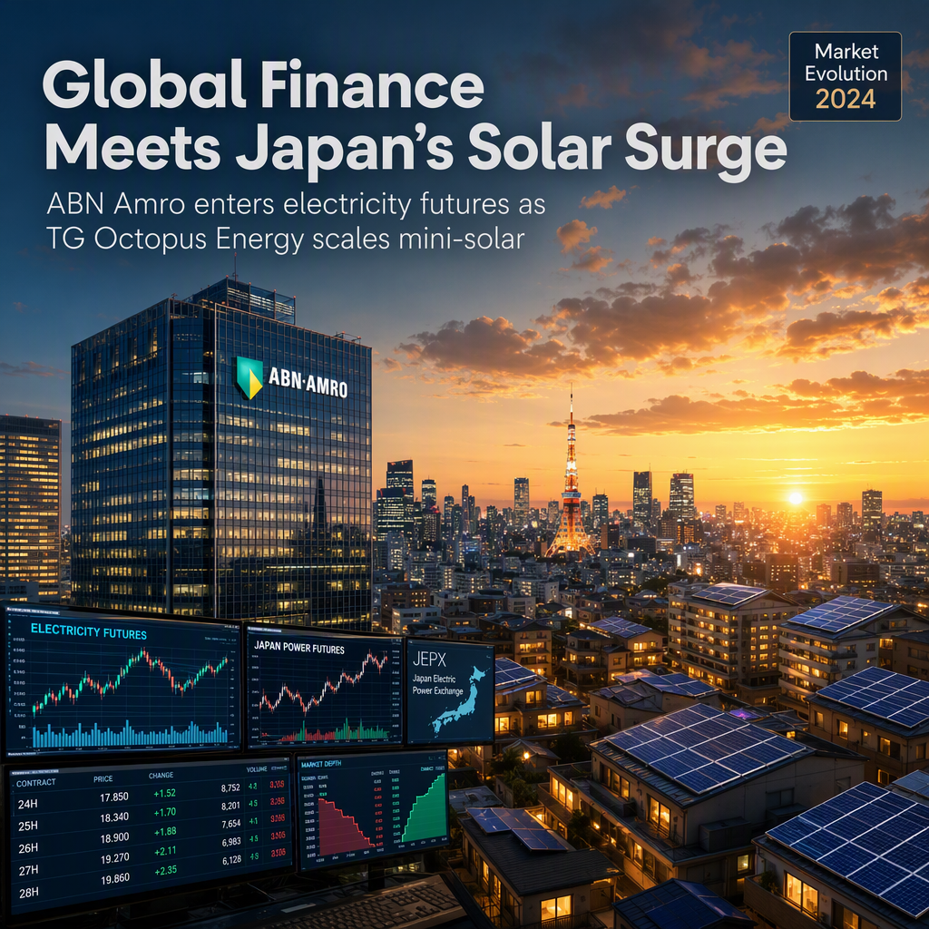 ABN Amro Clearing Enters Japan's Electricity Futures Market as TG Octopus Energy Accelerates Mini-Solar Expansion