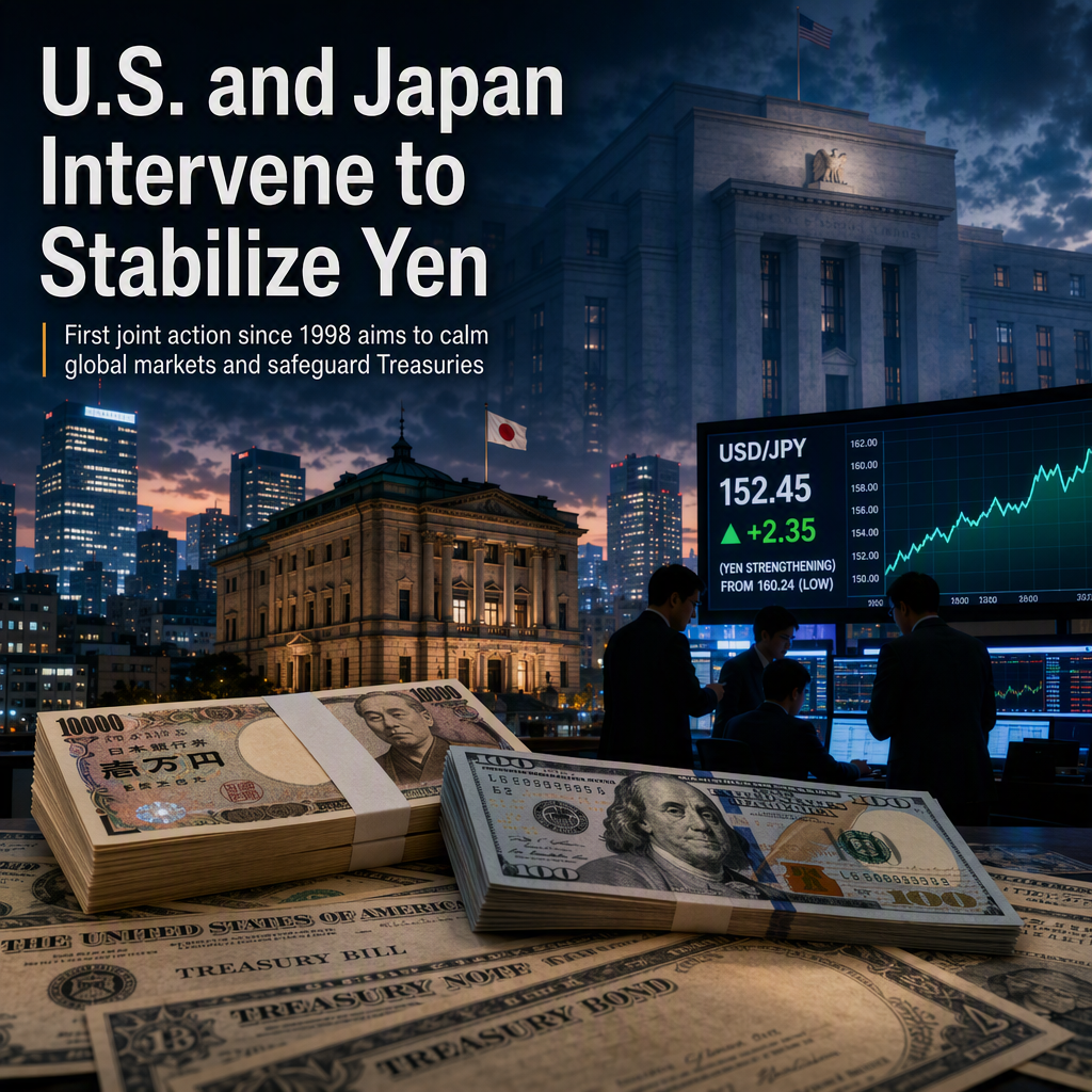 U.S. and Japan Launch Rare Coordinated Yen Intervention to Stabilize Markets and Avoid Treasury Sell-Off