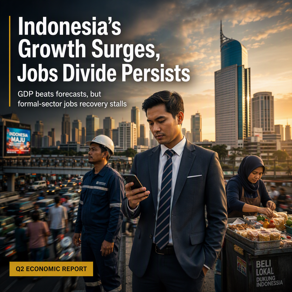 Indonesia's Q2 GDP Growth Beats Expectations but Formal-Sector Job Recovery Lags