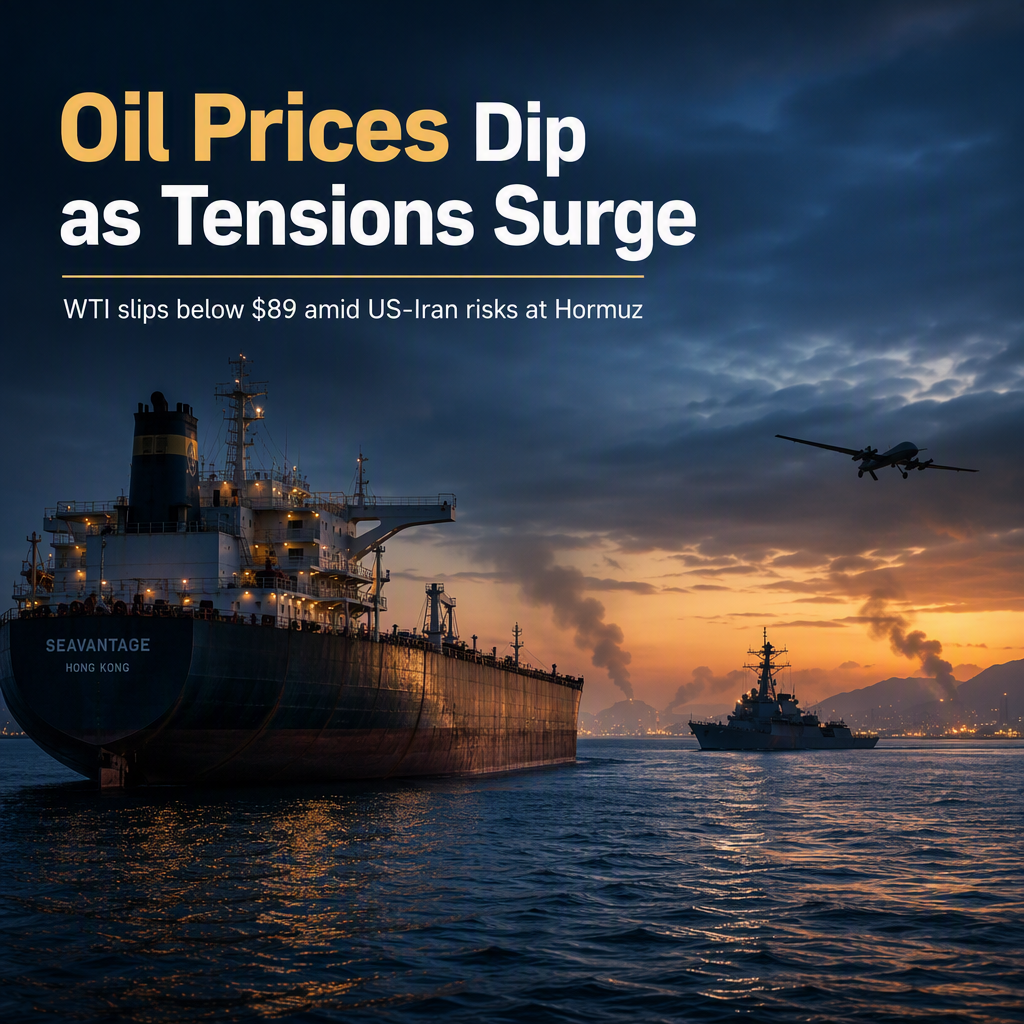 WTI Oil Slips Below $89 Amid Renewed US-Iran Tensions and Hormuz Supply Risks