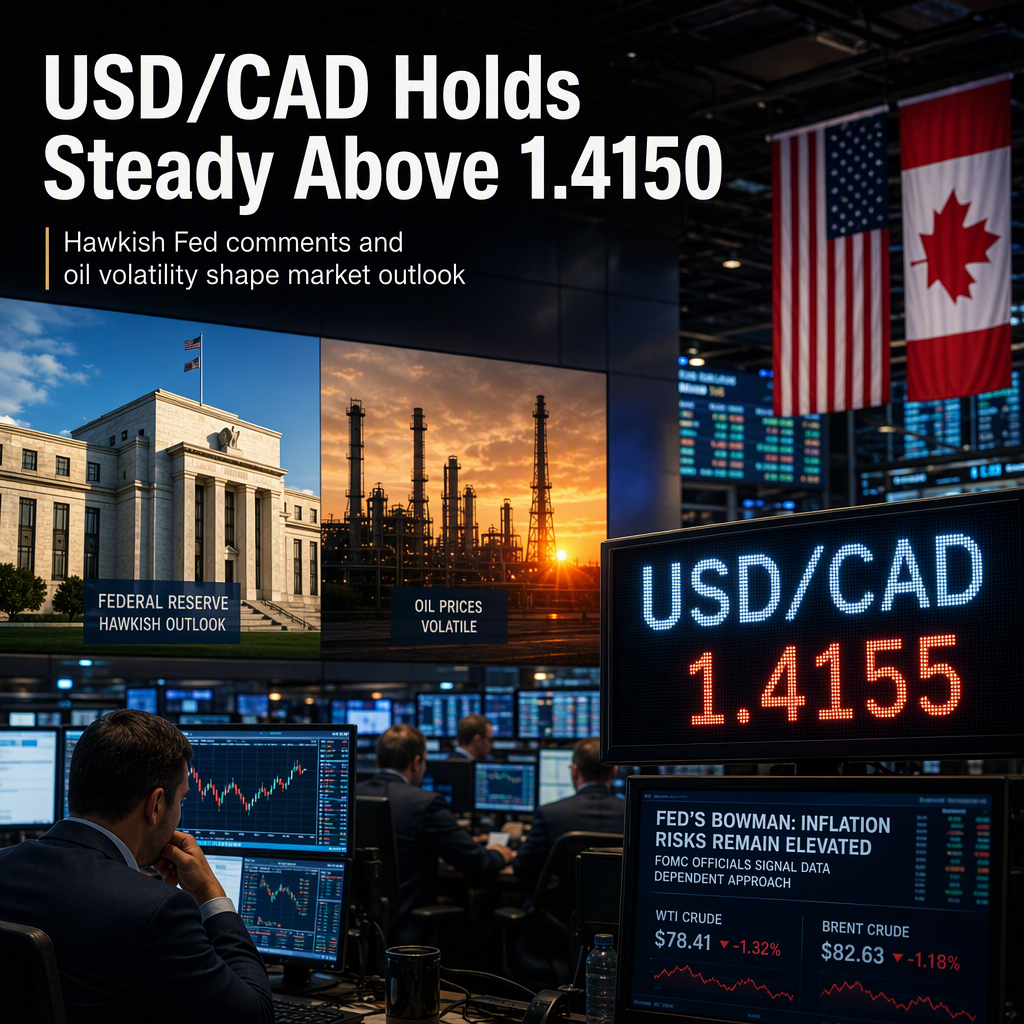 USD/CAD Holds Above 1.4150 as Hawkish Fed Comments and Oil Prices Shape Outlook