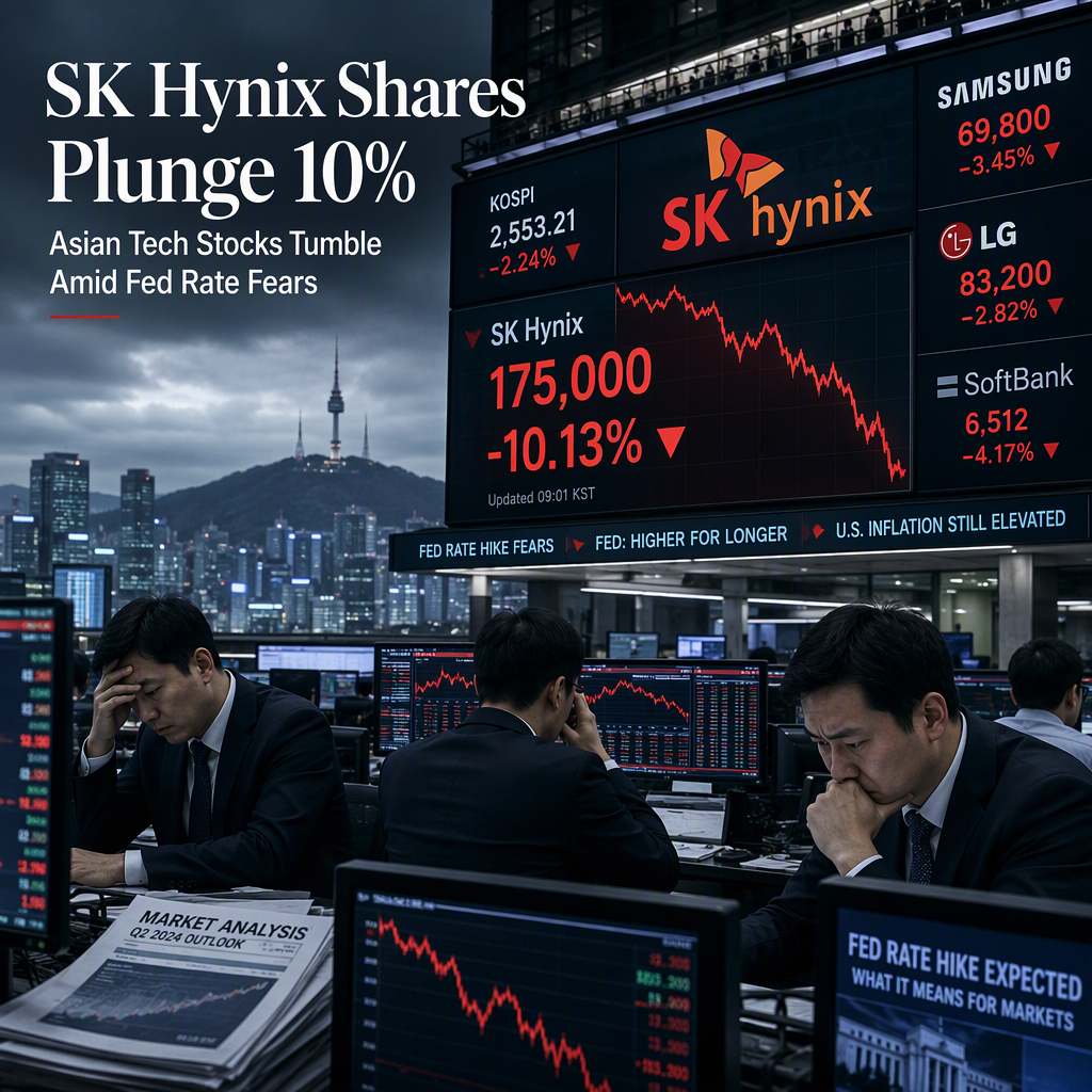 SK Hynix Shares Plunge 10% as Asian Tech Stocks Tumble Amid Fed Rate Hike Fears and AI Funding Concerns