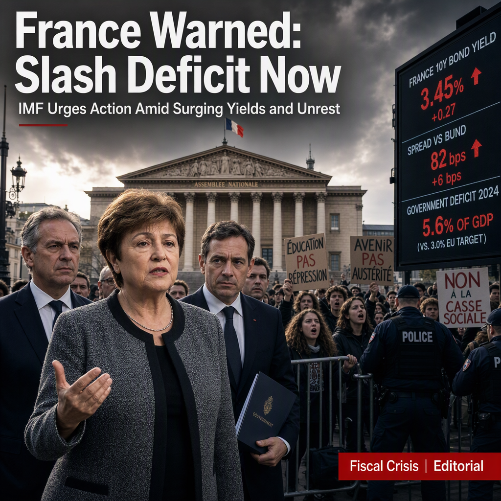 IMF Chief Urges France to Slash Deficit Amid Surging Bond Yields and Political Unrest