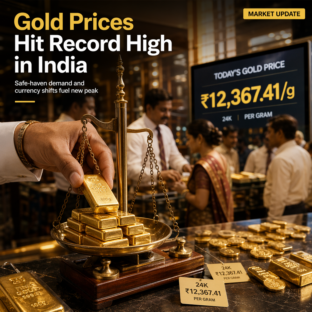 Gold Prices Surge in India, Reaching INR 12,367.41 per Gram