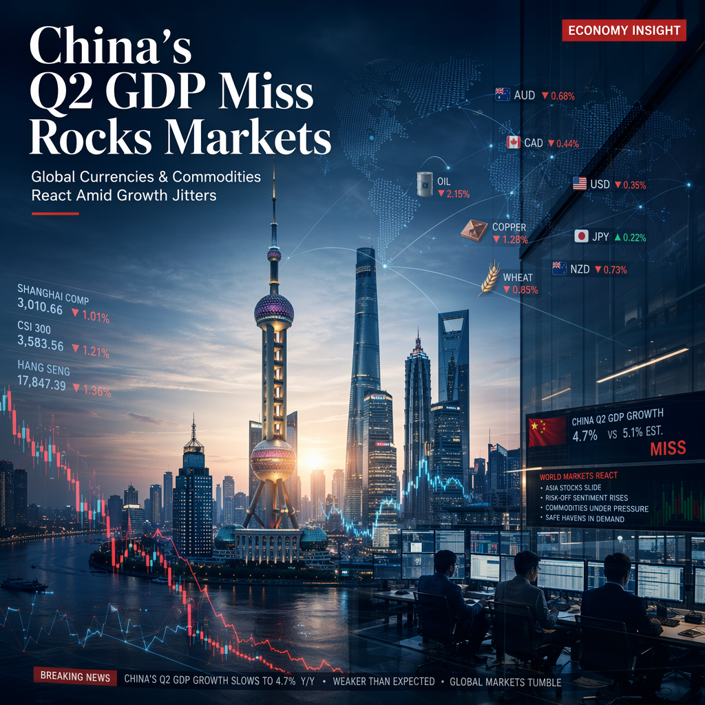 China’s Q2 GDP Misses Expectations, Rippling Through Global FX and Commodity Markets