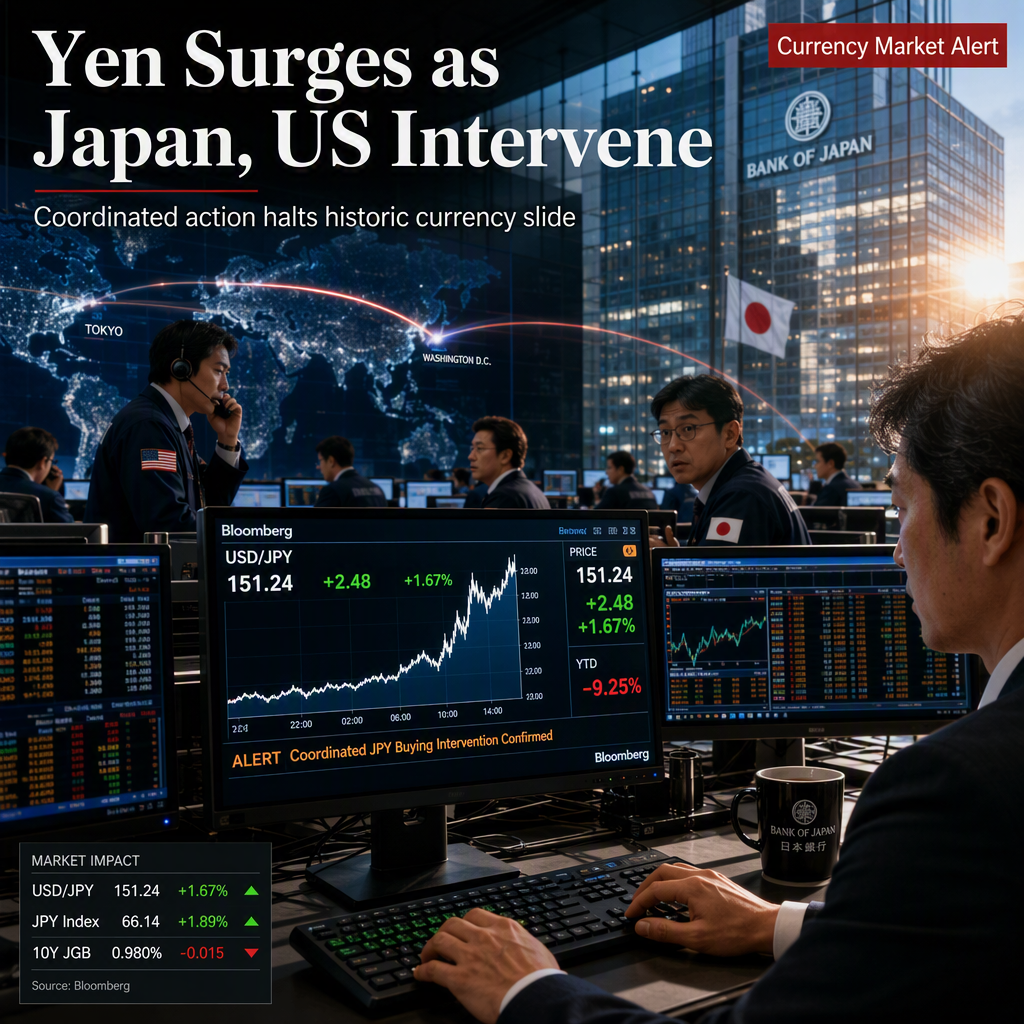 Japan and US Coordinate Major Yen-Buying Interventions to Halt Currency Slide