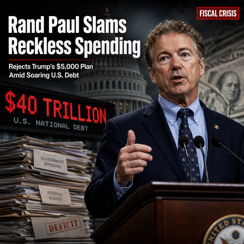 Sen. Rand Paul Criticizes Federal Spending, Rejects Trump’s $5,000 ‘Dividend’ Proposal Amid Soaring U.S. Debt