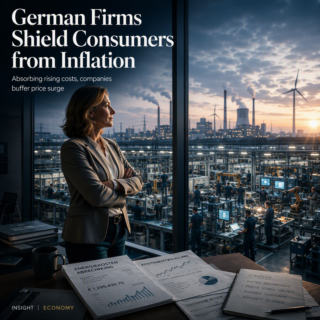 German Firms Absorb Cost Pressures, Limiting Inflation Surge Despite Rising Energy Prices