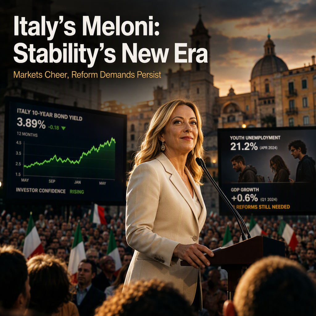 Italy's Meloni Achieves Record Political Stability Amid Calls for Economic Reform