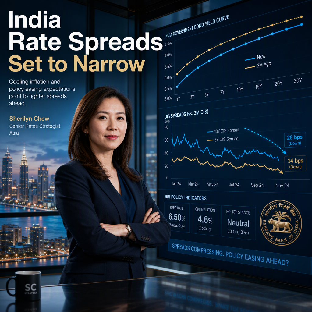 DBS Strategist Sees Further Narrowing in India Rate Spreads Amid Tightening Expectations
