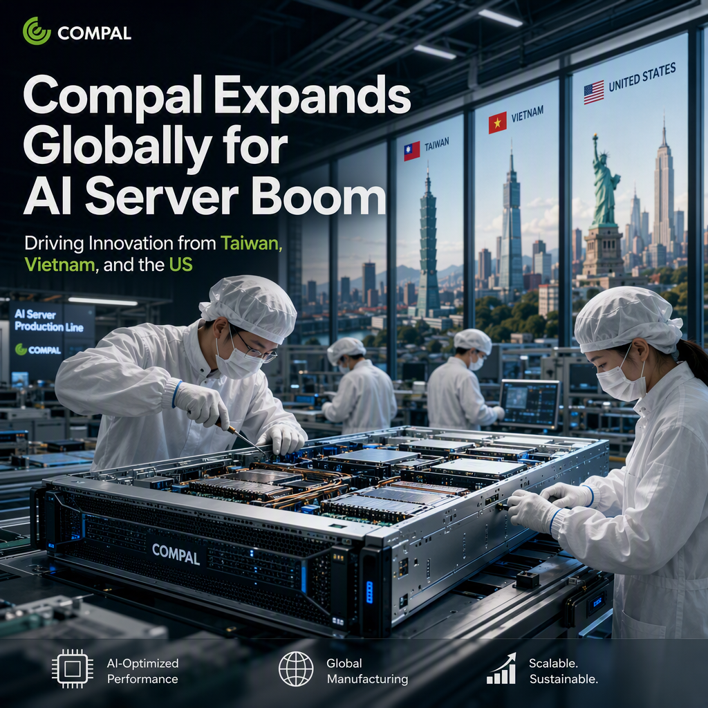 Compal Electronics Expands in Taiwan, Vietnam, and US to Meet Surging AI Server Demand