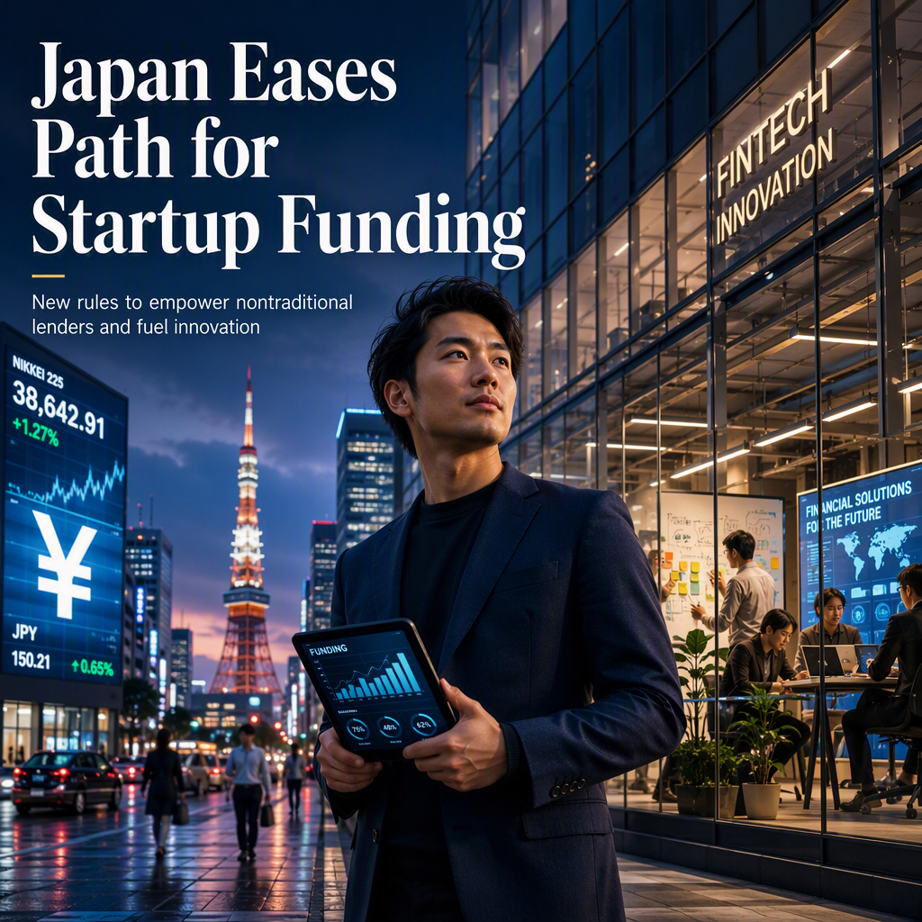 Japan Plans to Boost Startup Funding by Easing Lending Rules for Nontraditional Lenders
